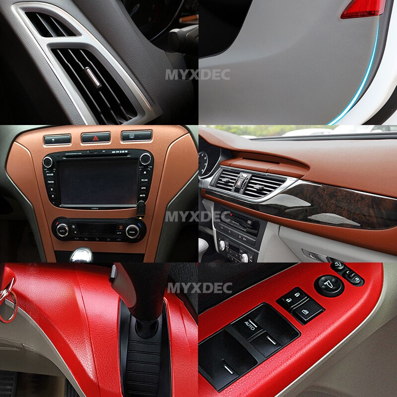 Filme vinílico adesivo para porta de carro, filme de pvc com imitação de couro 100*30cm, adesivo para interior de porta de carro, saída decoração