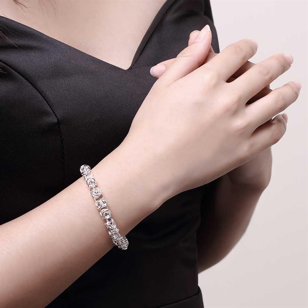 Neue 925 Silber Armbänder charme kreis klassische kette für frauen männer Hochzeit Party gute Modeschmuck 20cm