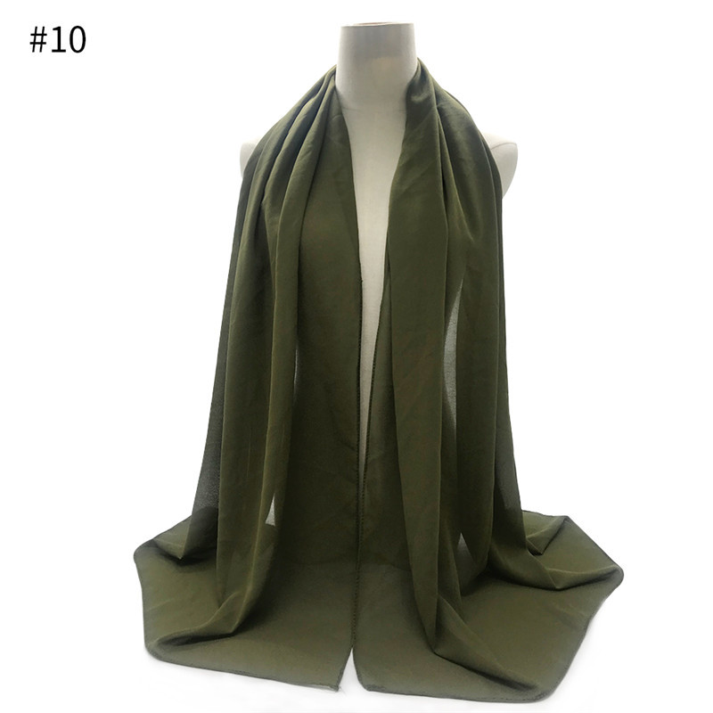 Femmes longue enveloppe en mousseline de soie jaune soirée fête étole mariage mariée demoiselle d'honneur enveloppement 16 couleurs cap vert menthe jaune: 10 Olive