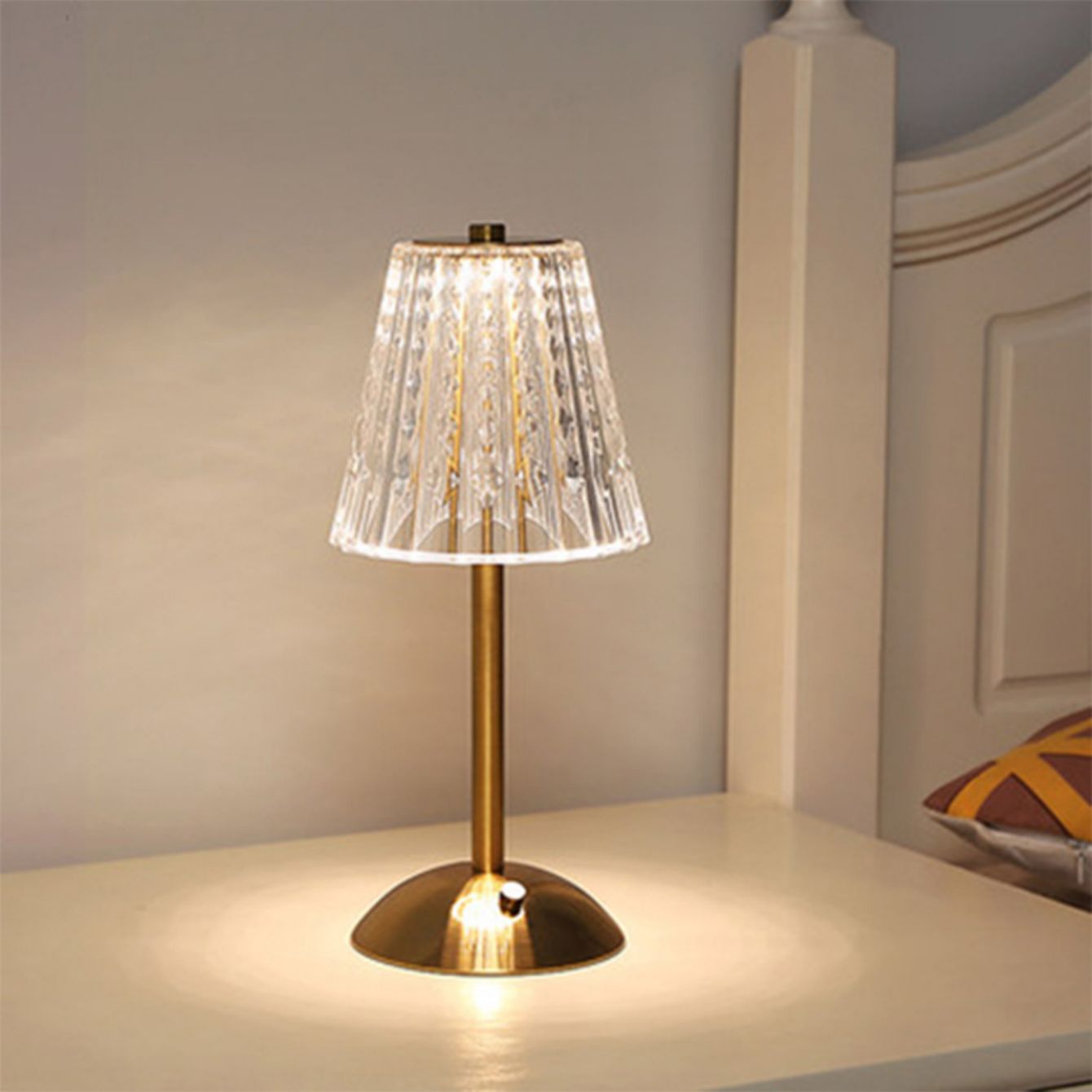 Tischlampe Schlafzimmer, Nachttischlampe Licht Luxus Diamant Kristall Lampe hoch-Ende-Atmosphäbetreffend Lampe Ladung berühren kleine Nachtlampe