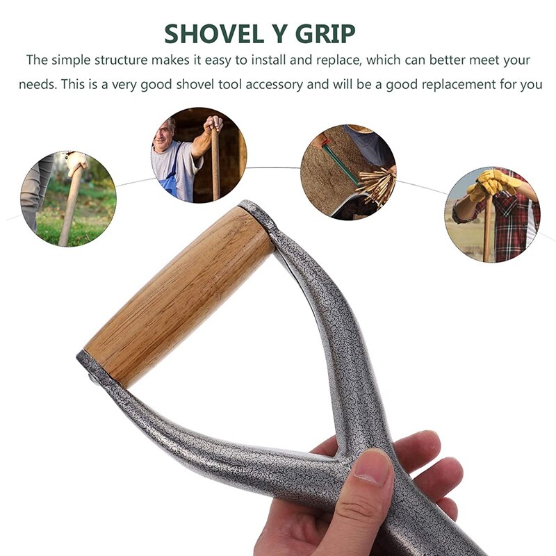 Snow Shovel Grip Handle Replacement Parts Y- Shaped Garden Shovel Handle Fork Shovel Digging Raking Tools