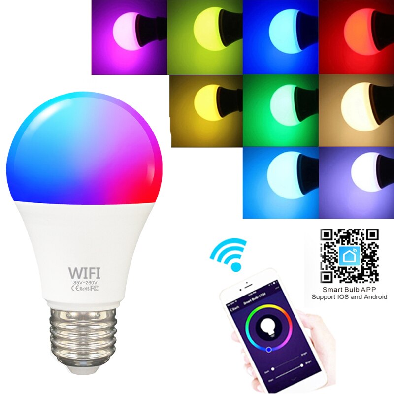 Smart Wifi Lamp Dimmen Gloeilamp 9W Rgb Slimme Lamp Voice Control Werk Met Alexa Google Thuis Smart afstandsbediening Wifi Led Lamp