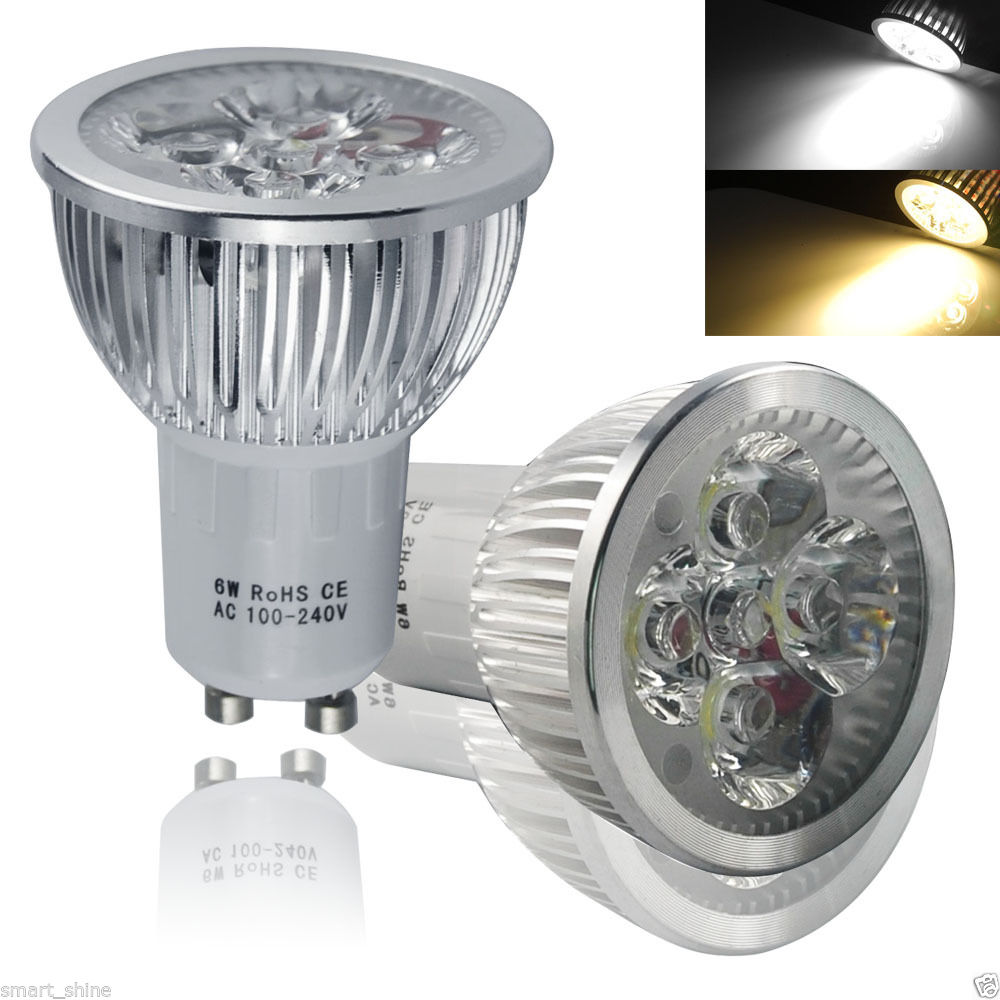 Super bright LED Lamp LED Spotlight 6W Bombillas GU10 LED Bulbs Spotlight Lamps 85-265V Warm Day White