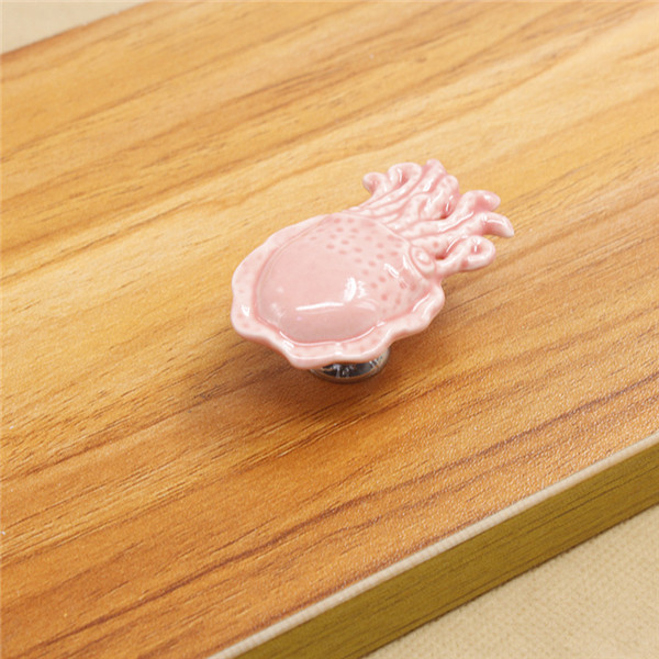 Farverige keramiske blæksprutte skabsknapper dørhåndtag skab skuffe garderobemøbler håndtagsknapper: D
