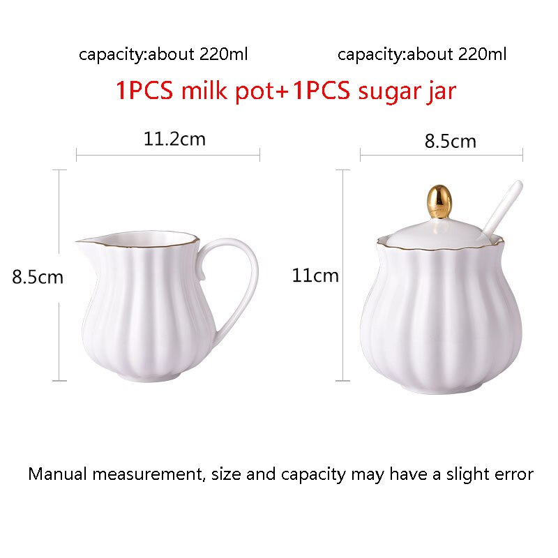 2 st / parti 200ml kort keramiskt porslinshandtag mjölkkruka med sockerburk kit kontors trädgård eftermiddagste tekanna hem drinkware: D