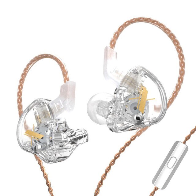 Auriculares dinámicos KZ EDX 1DD con Monitor de alta fidelidad para DJ, auriculares deportivos con cancelación de ruido, auriculares KZ ZST X ZSN PRO EDR1 ZAX ED9 ED12 ATE ZS3 ES3 ZS4 ZS3E: Clear with mic