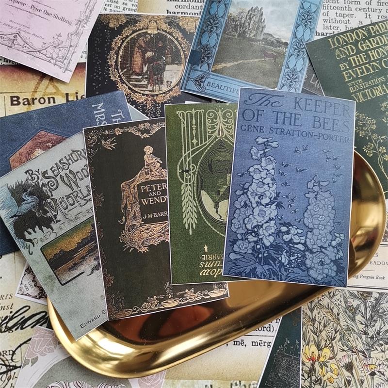 24 st självhäftande klippbok vintage gammal bokomslag utan baksida lim material klistermärke dagbok projekt lycklig plan dekoration bakgrund klistermärke