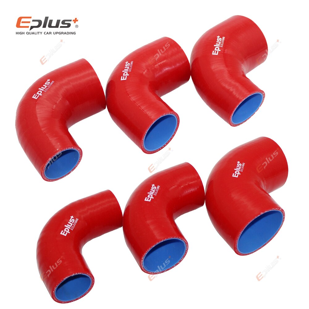 EPLUS – Connecteur universel de tuyau en silicone, tuyau d'admission de turbo refroidisseur d'air, 90 degrés, plusieurs tailles, rouge
