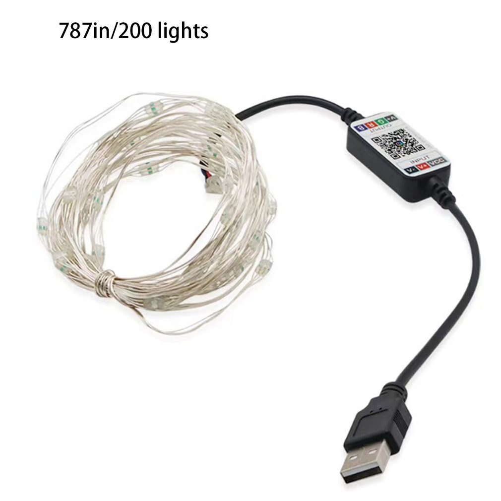 Licht String Mobiele Telefoon Controle Koperdraad Decoratie Synchroniseren Met Muziek En Microfoon Light String