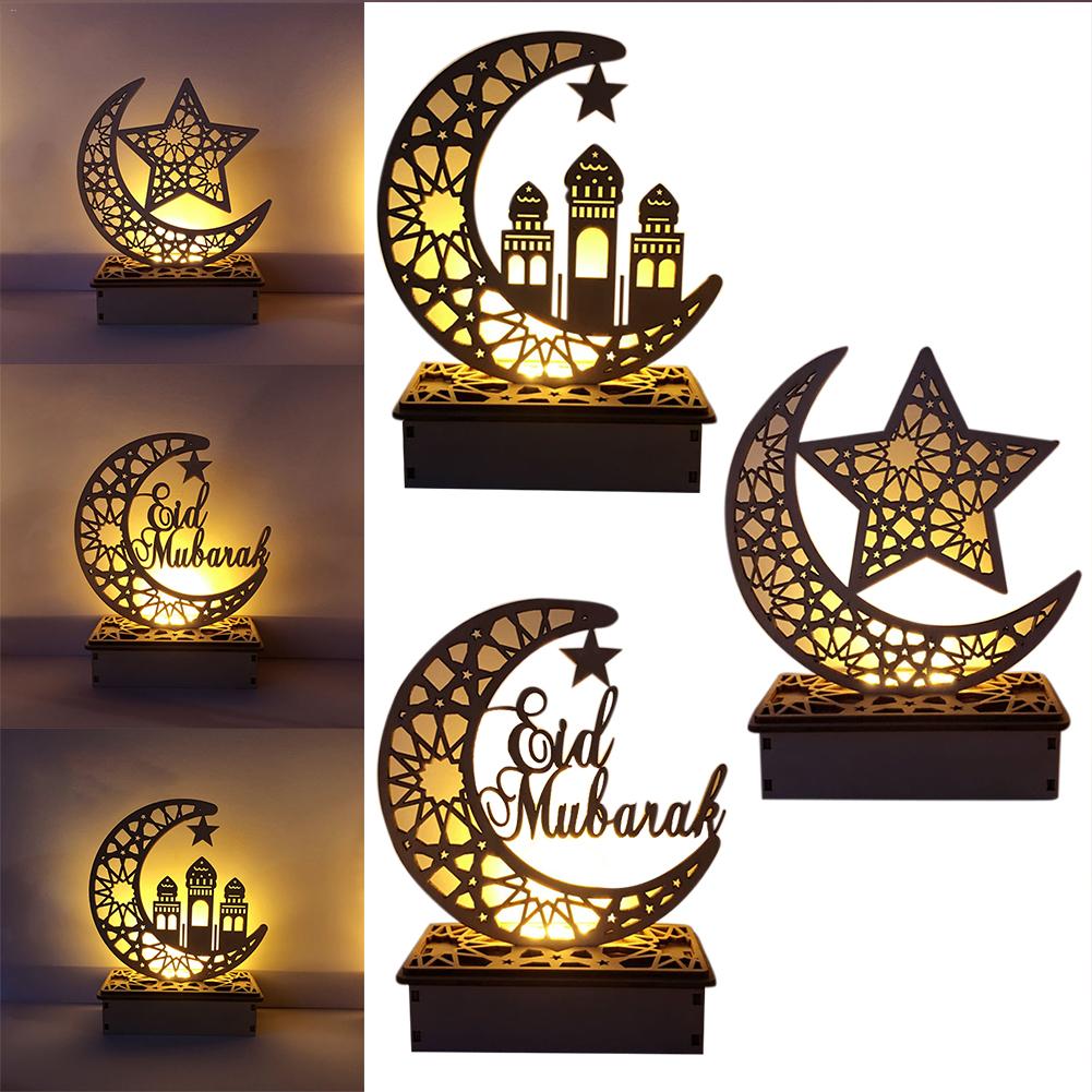 Lampe décorative en bois à bricolage-même, luminaire décoratif de palais, pour l'islam musulman, Eid Mubarak, Ramadan, LED