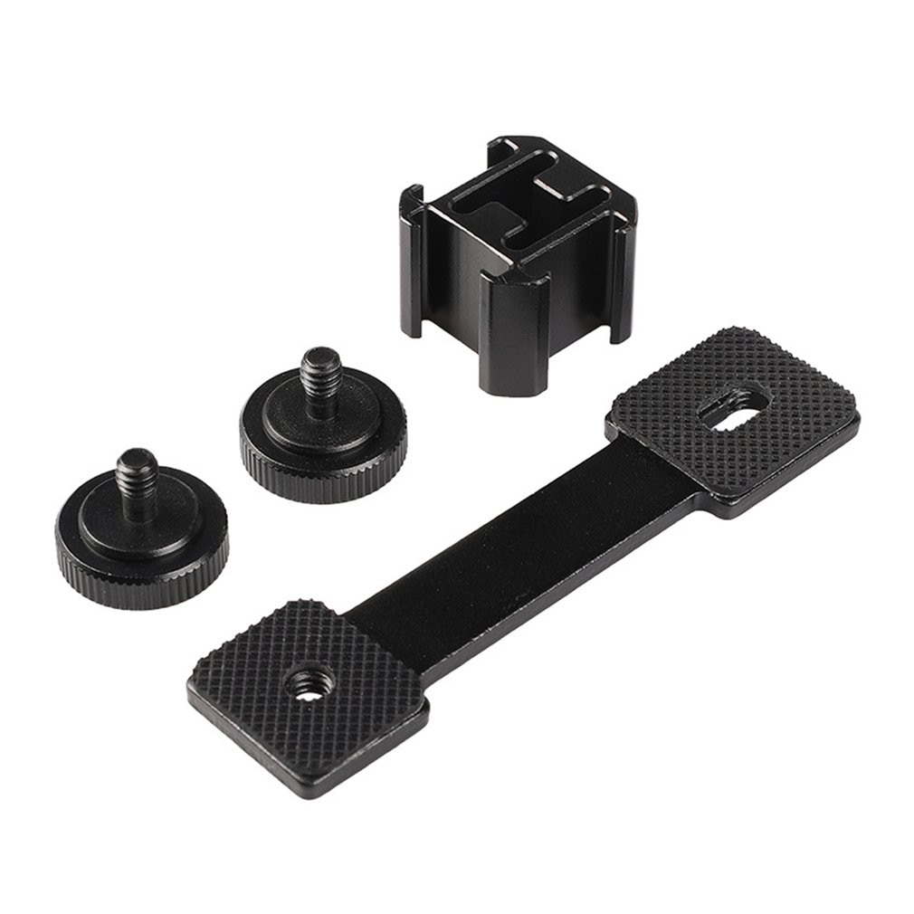 3 in 1 Triple Shoe Mount Adapter Extension Bracket Holder Boya BY-MM1 Microphone Stand for zhiyun Smooth 4 DJI OSMO mobile 2