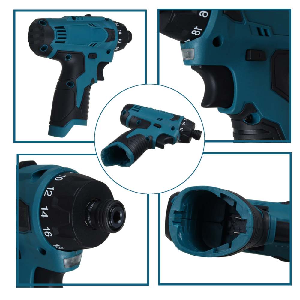 12V Two-speed adjustable Electric Screwdriver Cordless Electric Drill with Self-locking chuck LED lights for Bosch Battery