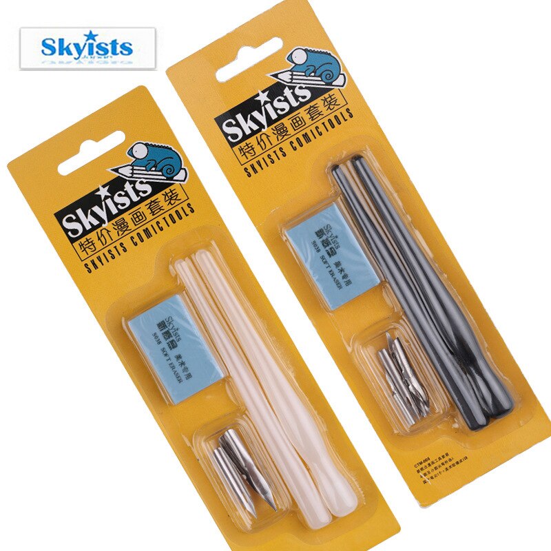 5 NIB Comic Drawing Dip Pens Set Calligraphy Pen Stationery Supplies Writing Painting Tools For School Student Antique