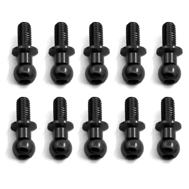 10 Uds M3 tornillos de cabeza de bola hexagonal de Metal para Tamiya TT01 TT02 Sakura D5 1/10 RC Drift Car repuestos universales: Negro