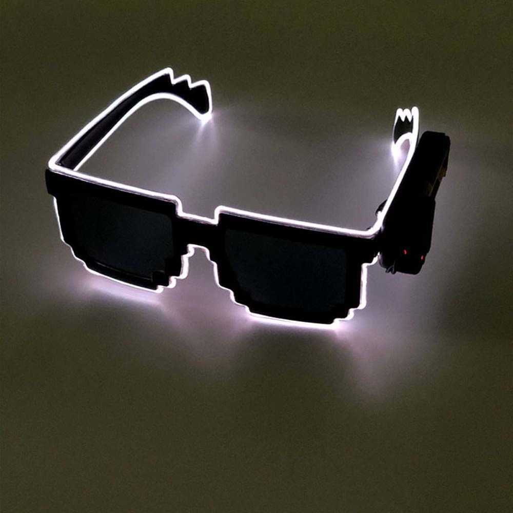 Decorações brilhantes para cosplay, adereços para festa, óculos com luz led piscante, óculos luminosos de led, óculos de sol brilhantes, óculos de mosaico: Azul