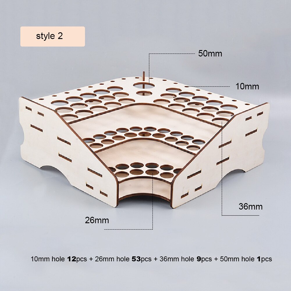 DIY Wooden Paint Rack Stand Painting Ink Bottle Storage Holder Organizer Pigment Shelf Paintings Bracket Brushes Tool Stand