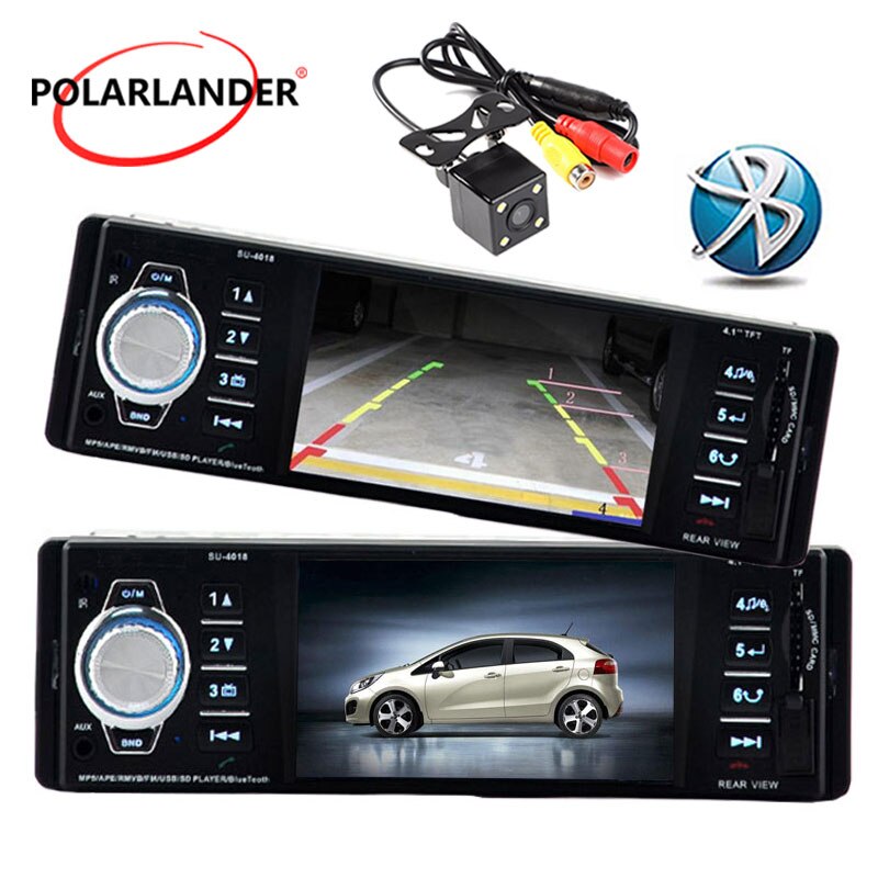 4.1 inch HD tft-scherm auto radio 12V mp5 radio cassette speler audio MP4 MP5 speler SD/USB /AUX IN een DIN Autoradio bluetooth