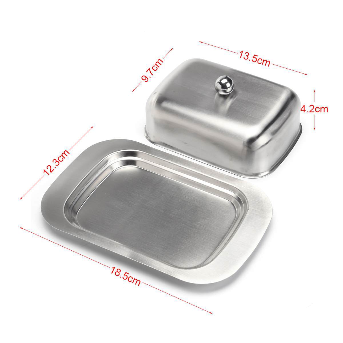 Butter Dish Stainless Steel Butter Dish With Lid Solid Cheese/Butter Container Butter Cheese Storage Box Kitchen Butter Dish Box: Default Title