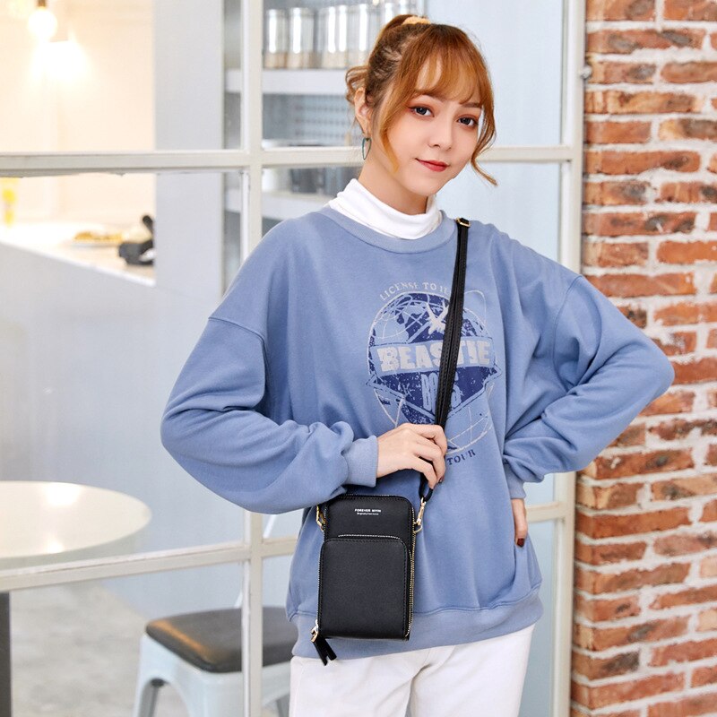 Sac de téléphone universel en cuir imperméable multifonctionnel d'écran tactile pour Samsung/iPhone/Huawei/Xiaomi