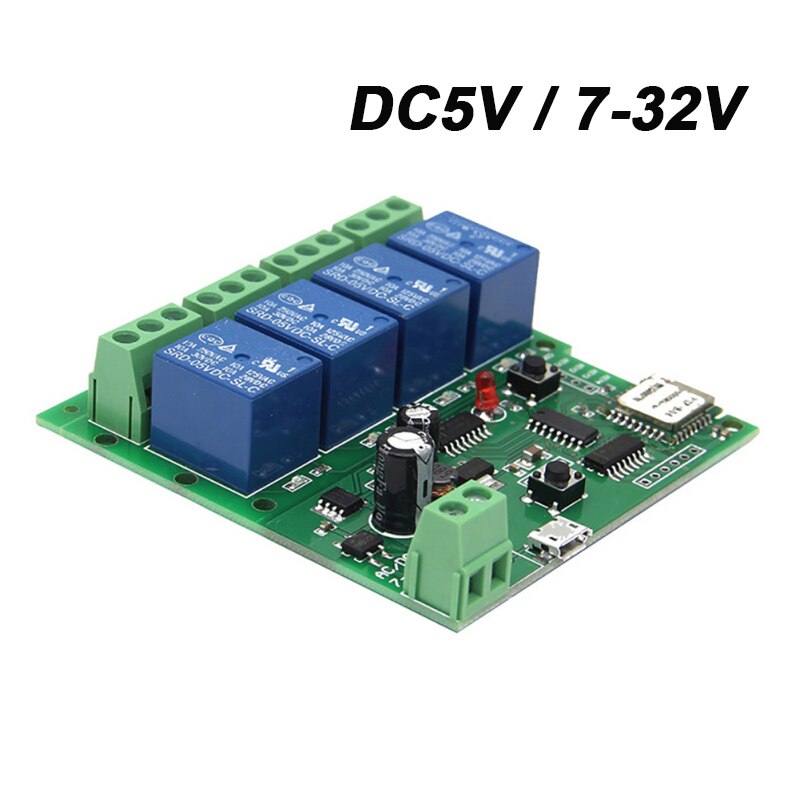 4CH Smart Remote Control Module RF Receive 5V-220V 10A Relays WIFI Wireless Switch Home eWeLink APP Work With Alexa Google home: DC5V / 7-32V