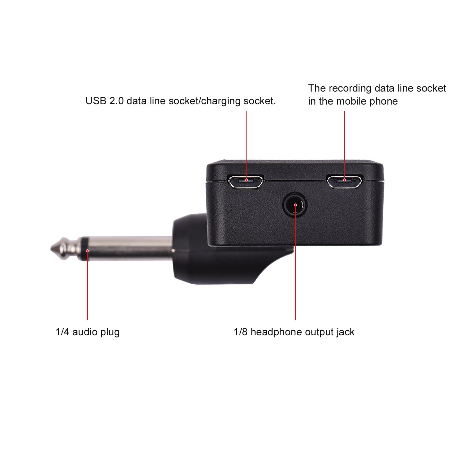 ammoon Multi-effects Guitar Headphone Amplifier Rechargeable Pocket Headphone Guitar Amp with 3.5mm Jack for Guitar Amplifier