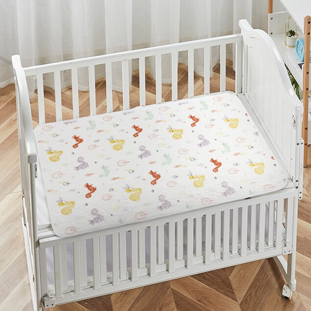 Couche-culotte imperméable en pur coton pour enfants, tapis à langer lavable, respirant, motif dessin animé