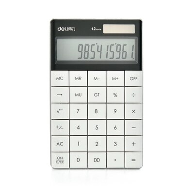 Hotsale calculadora Slim Portable mini 12 digital calculator Solar Energy Tablet buttons keyboard Dual power supply rekenmachine: White