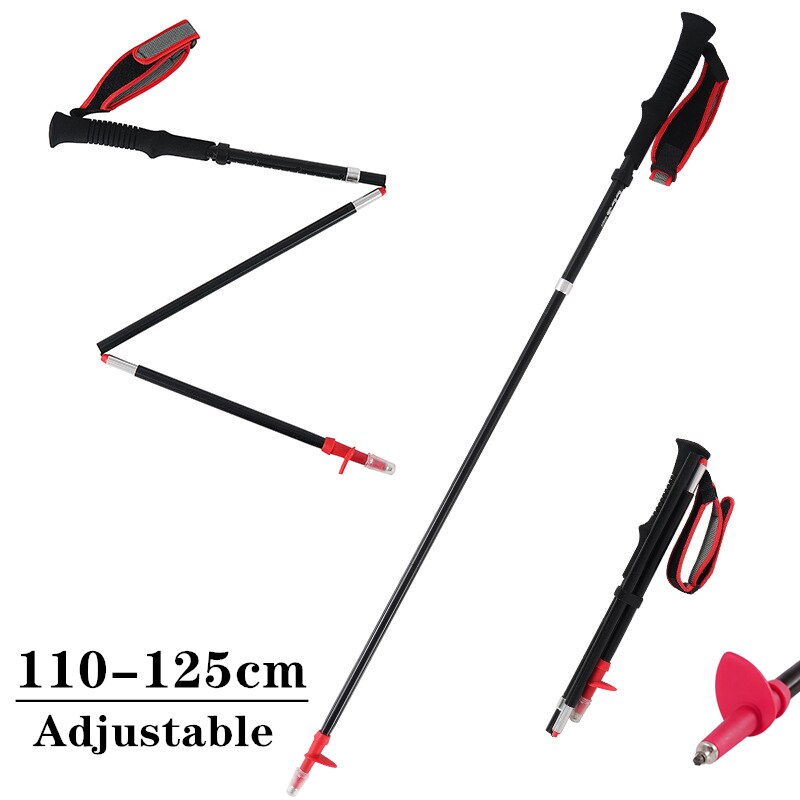 Outdoor Portable Hiking Walking Pole Ultra-light Telescopic Folding Trekking Stick