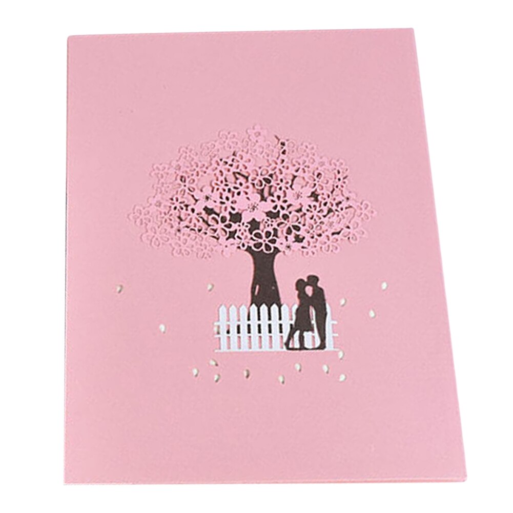 Valentines Day 3D Pop Up Card Cherry Blossom Pop-Up Greeting Card Christmas Wedding Birthday Anniversary Greeting Card