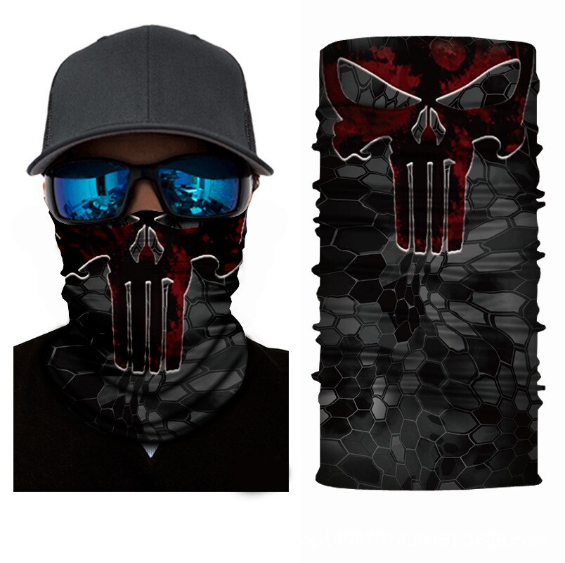 2021 3D czaszki twarze szalik odkryty wielofunkcyjny mężczyźni magia zmienny szyi Tube Snood Bandana cieplej Unisex szaliki obóz turystyczny: S53