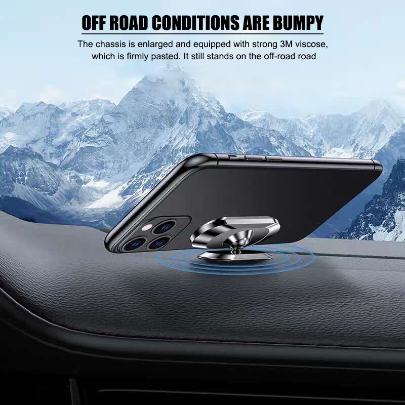 Metal Magnetic Phone Holder 360 Rotating Car Phone Holder Stand Metal Magnet Car Support Suitable for All Smart Phones