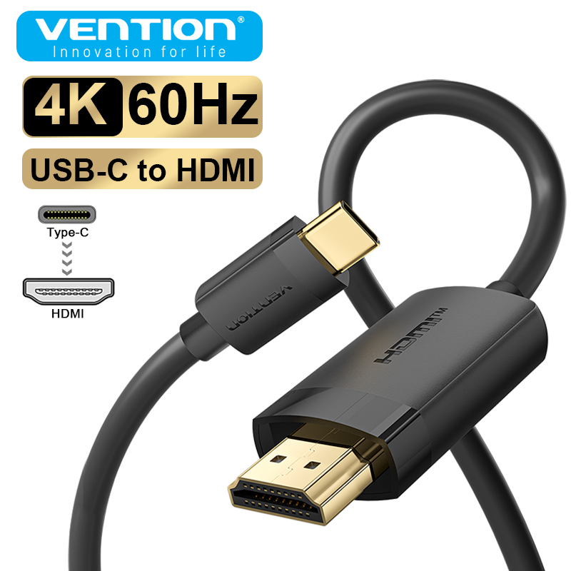 Cable USB C a HDMI Vention 4K a 60 Hz, compatible con tipo C a HDMI, cable DisplayPort HDTV para iPhone, tableta, PC, monitor, computadora portátil, cable DP