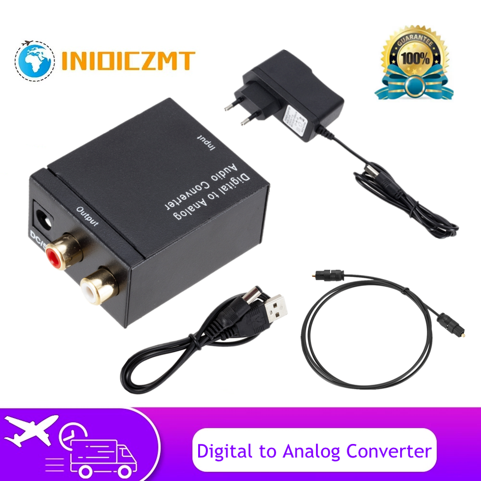 Inioiczmt Digitale Audio Analoog Converter Audio Optical Fiber Toslink Coaxal Signaal Naar Av R/L Audio Decoder Spdif dac Amplifer