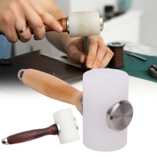 Leather Nylon Mallet Hammer Wooden Handle For Leathercraft Carving Stamping Sew Leather Cowhide Installation Tool