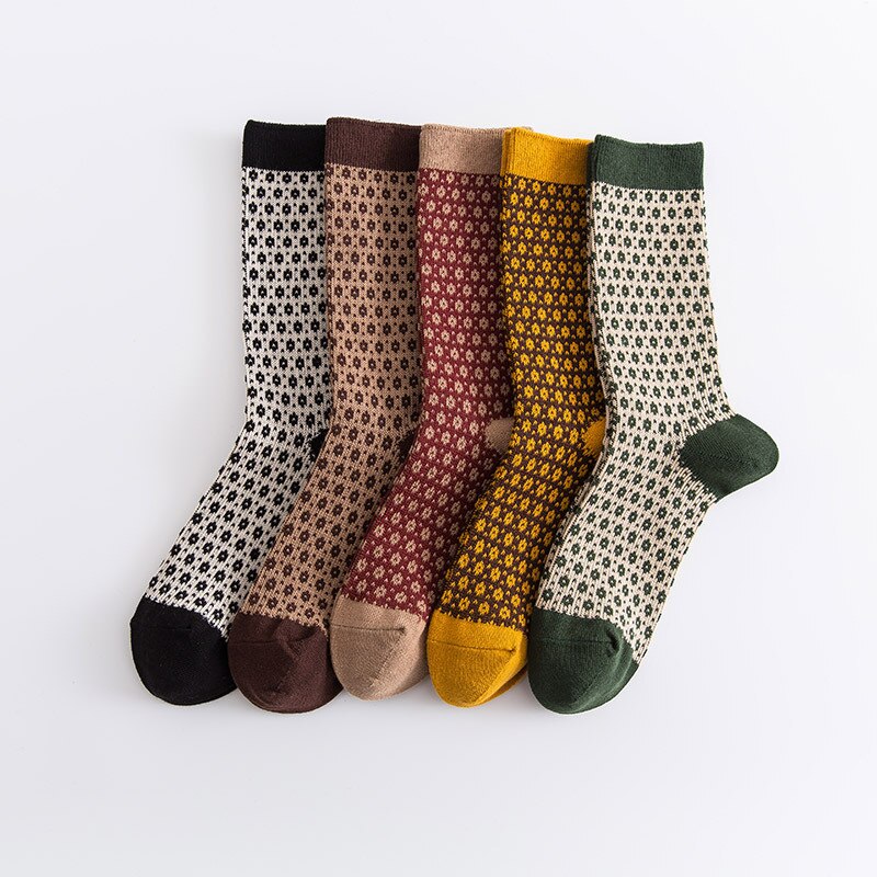 Sød retro prik mid-tube dame sokker preppy stil hyggelig åndbar bomuld piger afslappet sok efterår vinter varme sokker zuoan butik