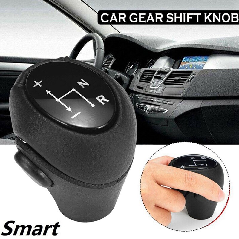 Perilla de engranaje de coche, pomo automático, Funda negra para Mercedes Benz Smart Fortwo 450 451 Smart Roadster 452: Default Title