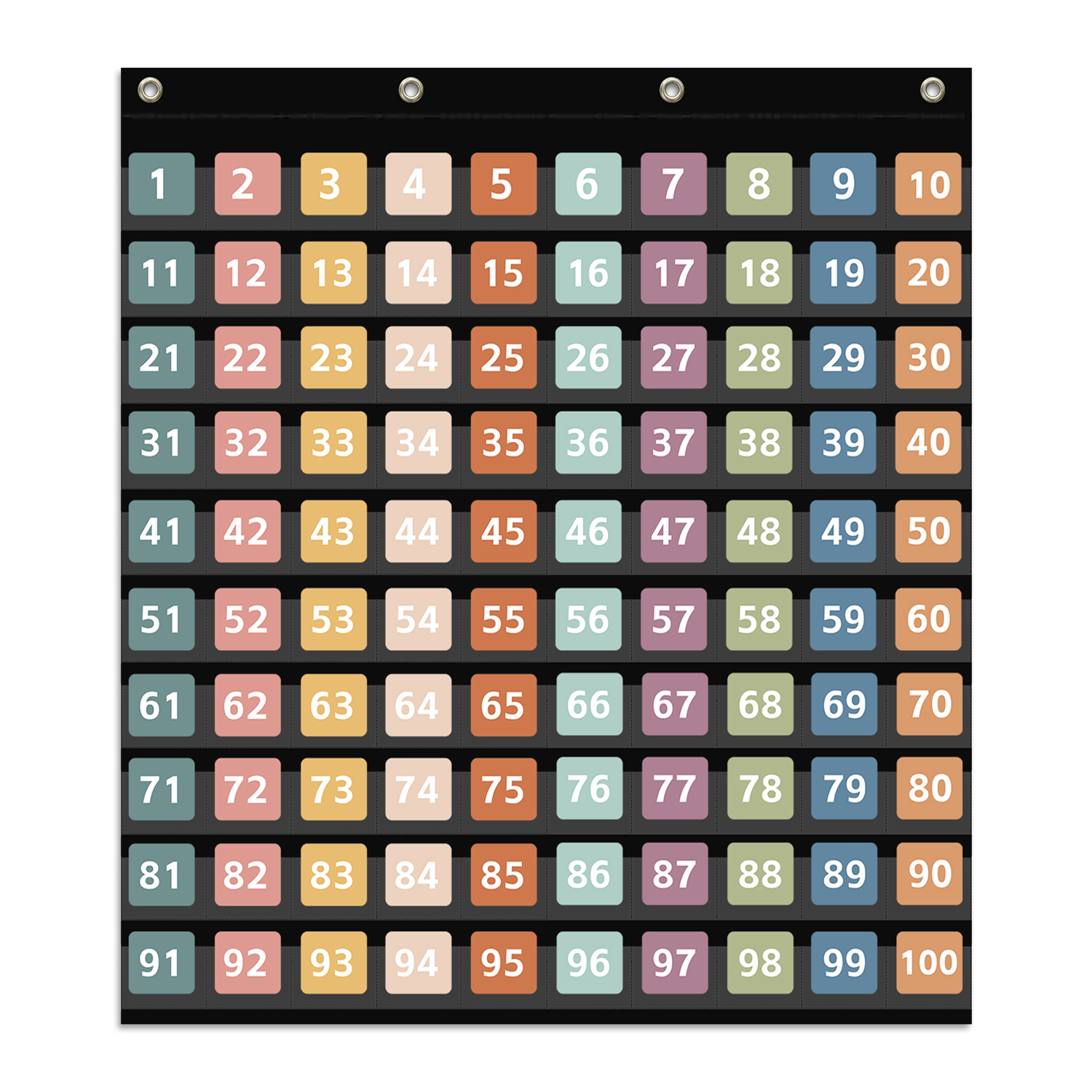 Classroom Hundreds Pocket Chart with 100 Number Cards Counting Pocket Chart 1-100 Board Pocket Chart for Teacher Kids: Default Title