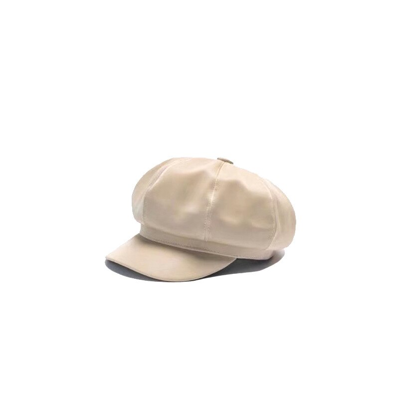 Beret vinter kvinner marine lue hul skinn lue menn lue skinn åttekantet hatt fest britisk retro cap beret
