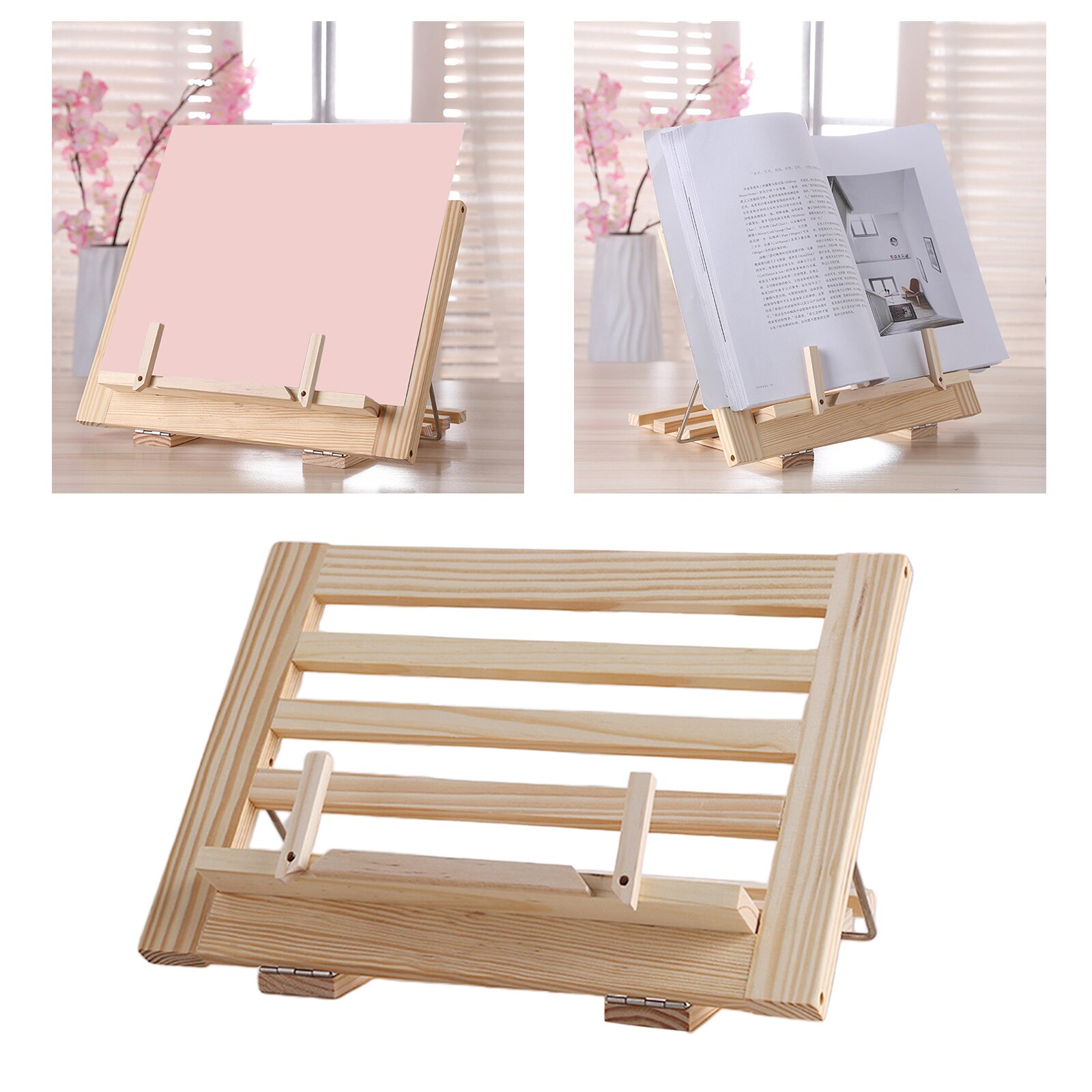 Pine Wooden Book Stand Holder Portable Foldable Adjustable Bookstand Reading Support Table Easel For Writing Bracket Office Use