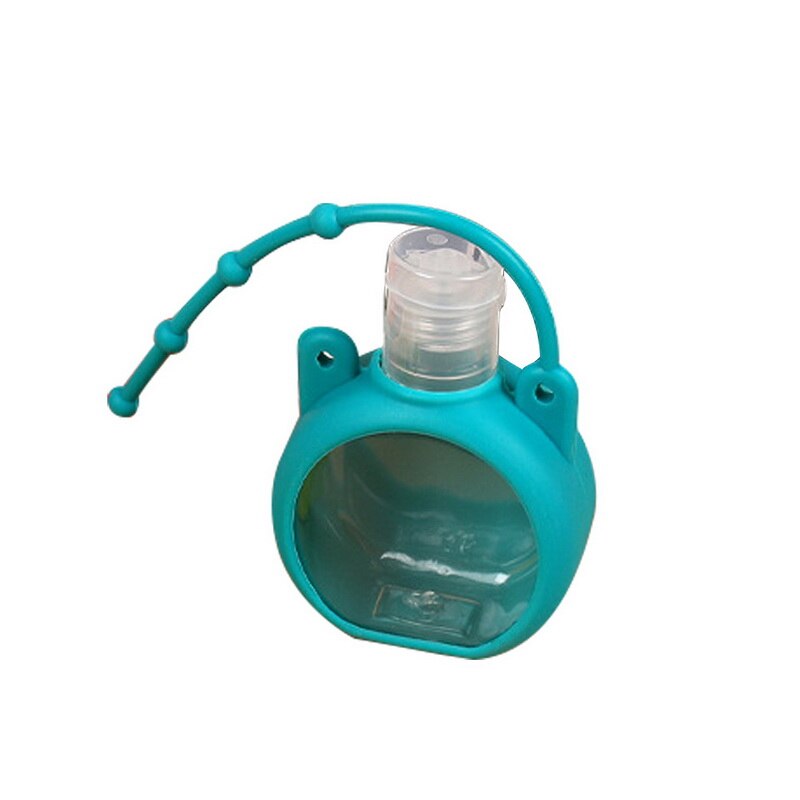 Cute Colorful Fruit Food Silicone Mini Hand Sanitizer Portable Hand Sanitizer Bottle Liquid Soap Liquid Dispenser Container: Green 1PCS