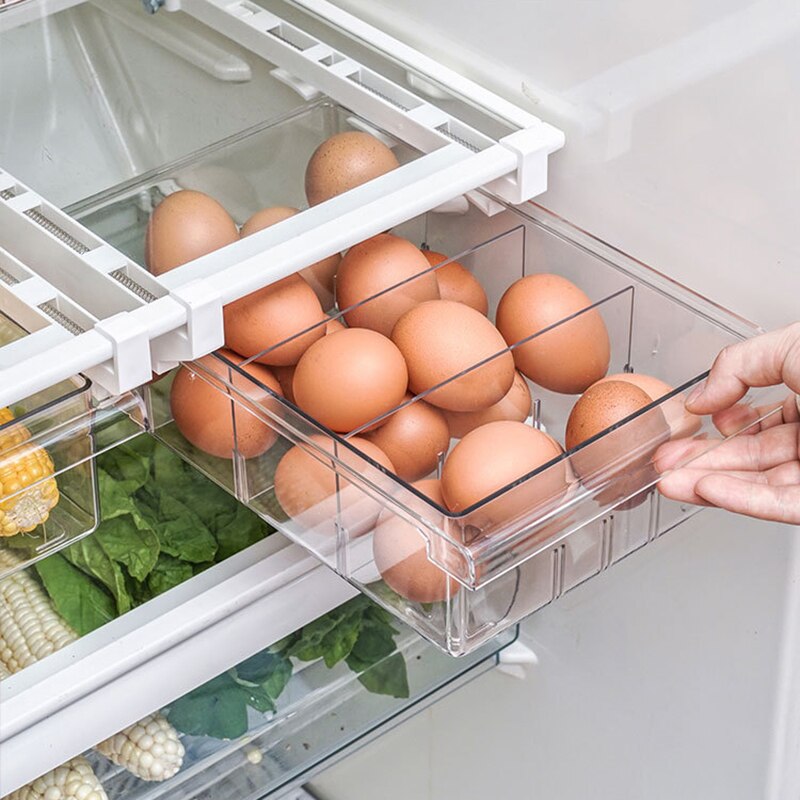 Réfrigérateur dessiner 1/4/8 compartiment réfrigérateur tiroir organisateur Transparent réfrigérateur bac de rangement conteneurs pour garde-manger congélateur