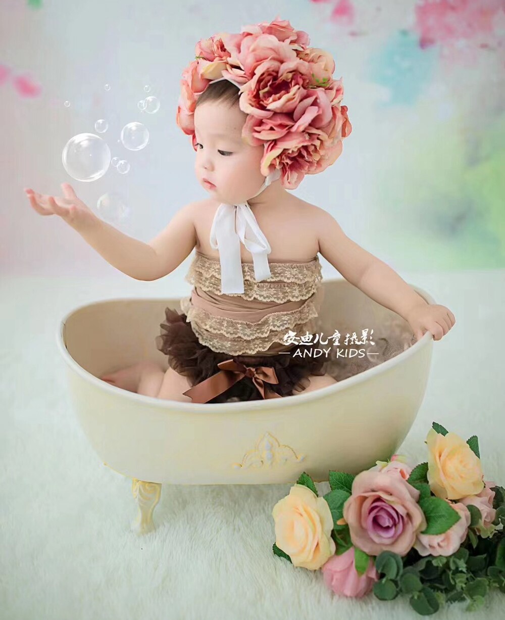 Newborn Photography Props Bathtub Baby Fotoshooting Iron Bucket Newborn Posing Bath Tub Baby Shooting Accessories