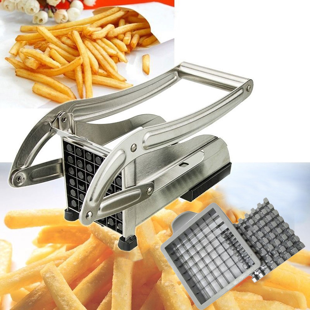 Chips Making Machine Rvs Franse Fry Aardappel Snijder Frietjes Cuttercutting Machine 2 Blades Verschillende Gaten