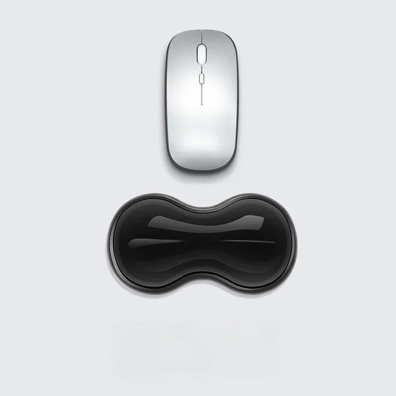 Mauspad mit Handballen auflage, Tastatur auflage, rutsch feste transparente Desktop-Büros piel konsole aus Silikon, Maus-Handballen auflage: Braun