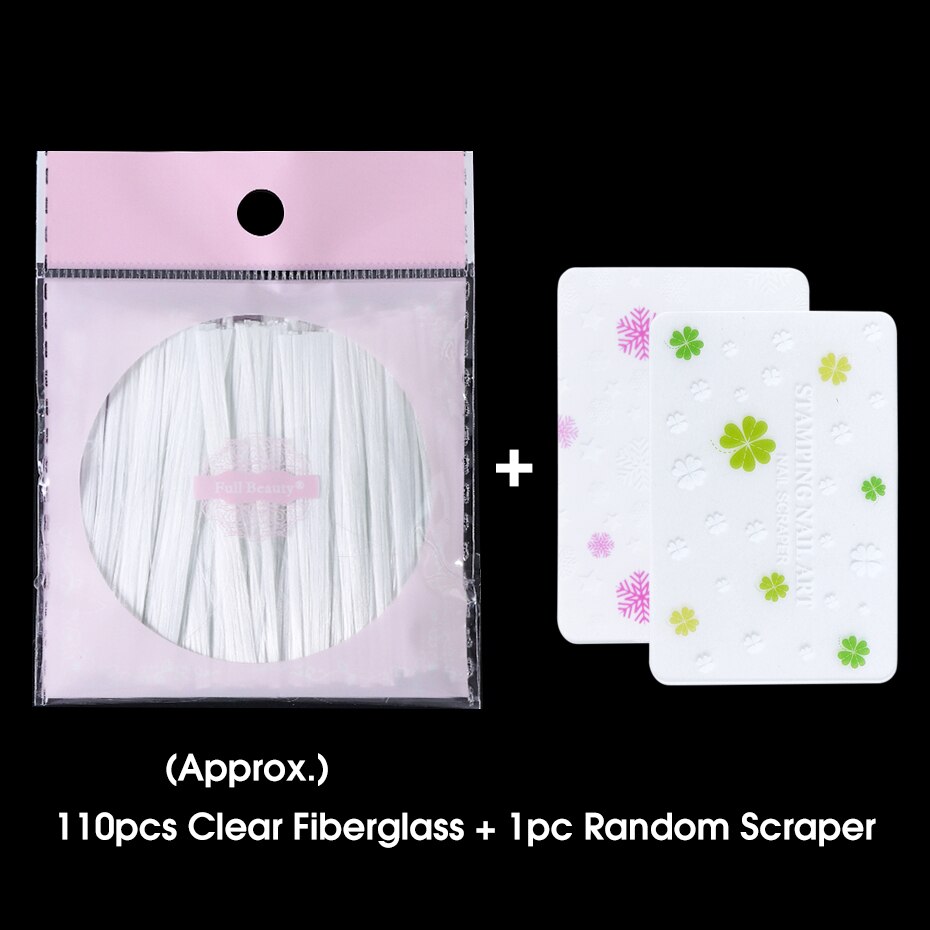 Glasfiber nagelförlängning byggande silke glasfiber nagelspetsar förlängningar form uv gel manikyr diy fiber former naglar verktyg  be1578: Sacraper 110pc klar