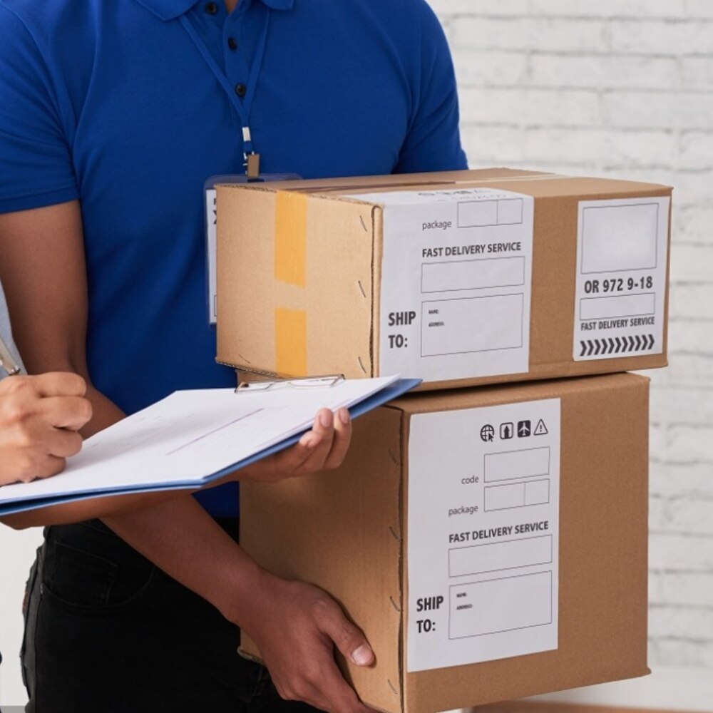 1000 Sheets Fan-Fold Direct Thermal Labels Label Paper Self-adhesive Mailing Labels Sticker for Thermal Label Printer