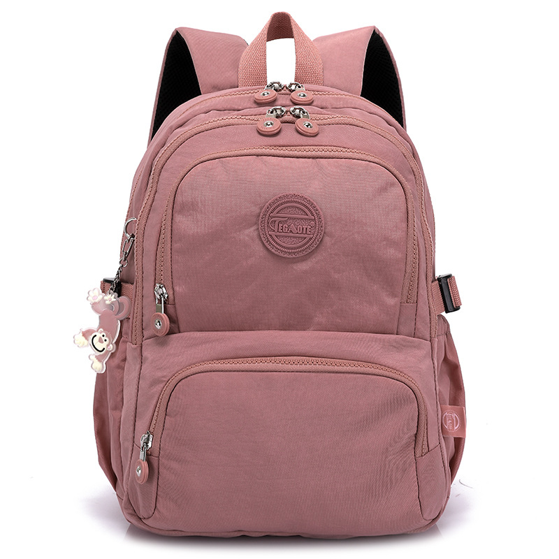 TEGAOTE Men's Backpack Travel Bag Nylon Waterproof Mochila Feminina Bagpack Bolsas School Bags for teenager Boys Children's: 16 inches / Pink