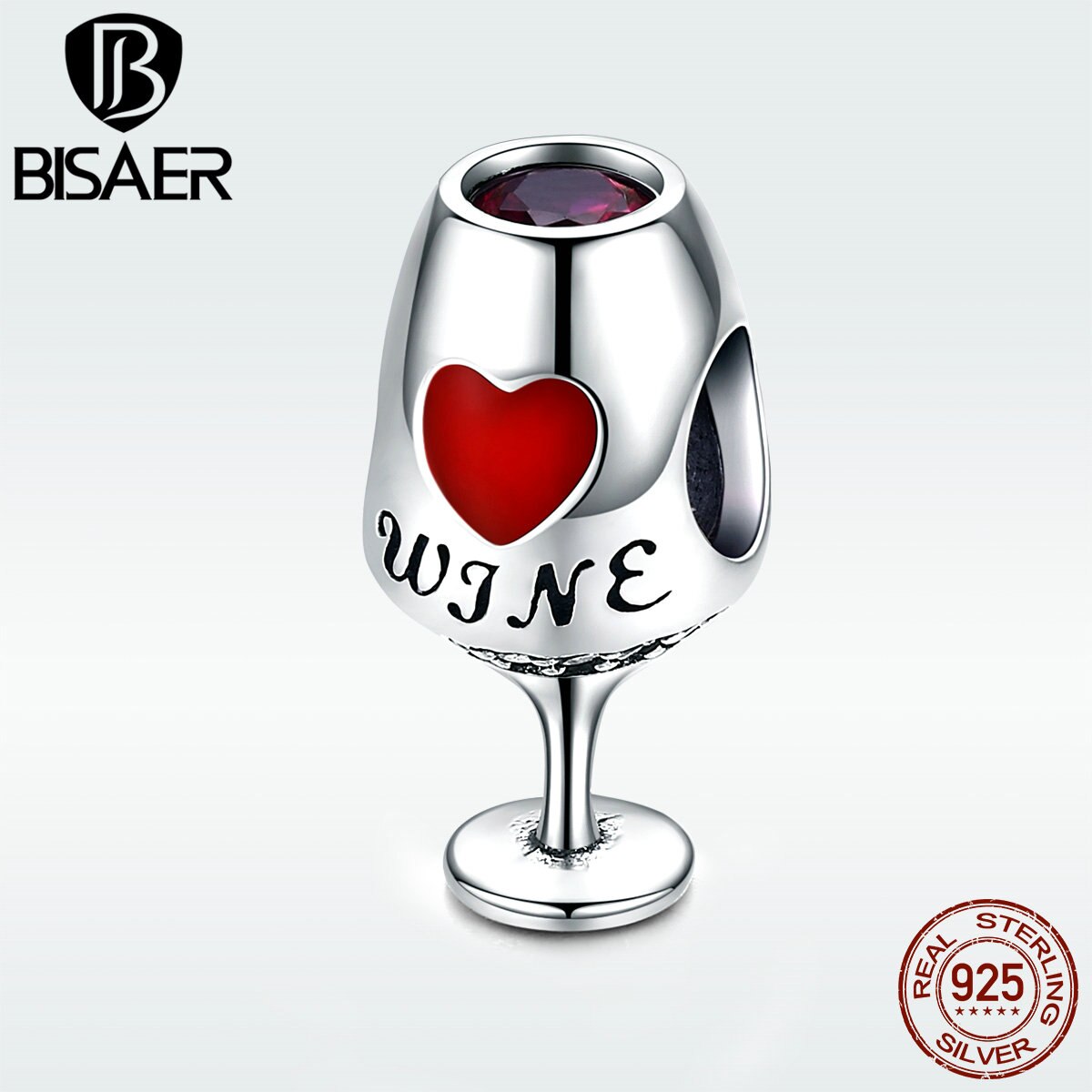 Echt 925 Sterling Silber Wein Tasse Charme Weinglas Winebowl Charme Perlen Fit für Frauen Armbänder & Armreifen Schmuck, Der ECC788