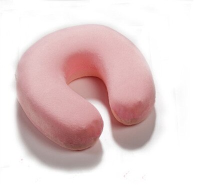 Zachte U Vormige Trage Rebound Memory Foam Reizen Nek Kussen Voor Office Vlucht Reizen Katoen Kussens Head Rest Kussen: pink