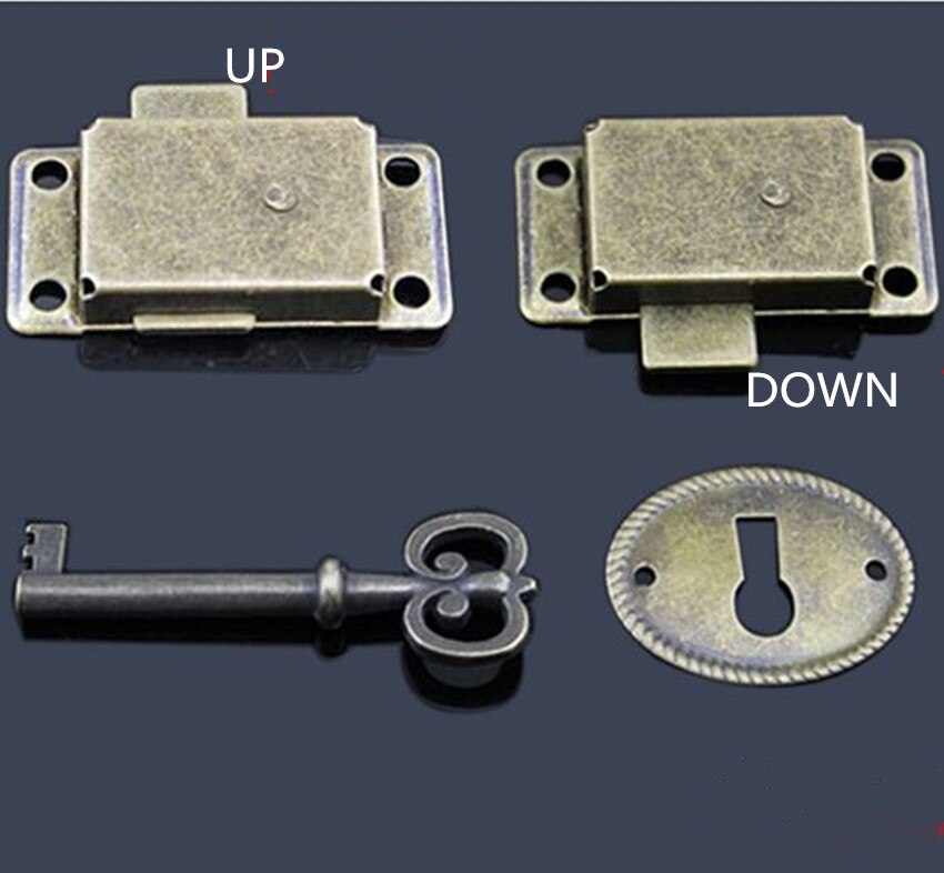 Retro drestress antique brass drawer cabinet decoative box small locks Classical lock for furniture cabinet door drawer